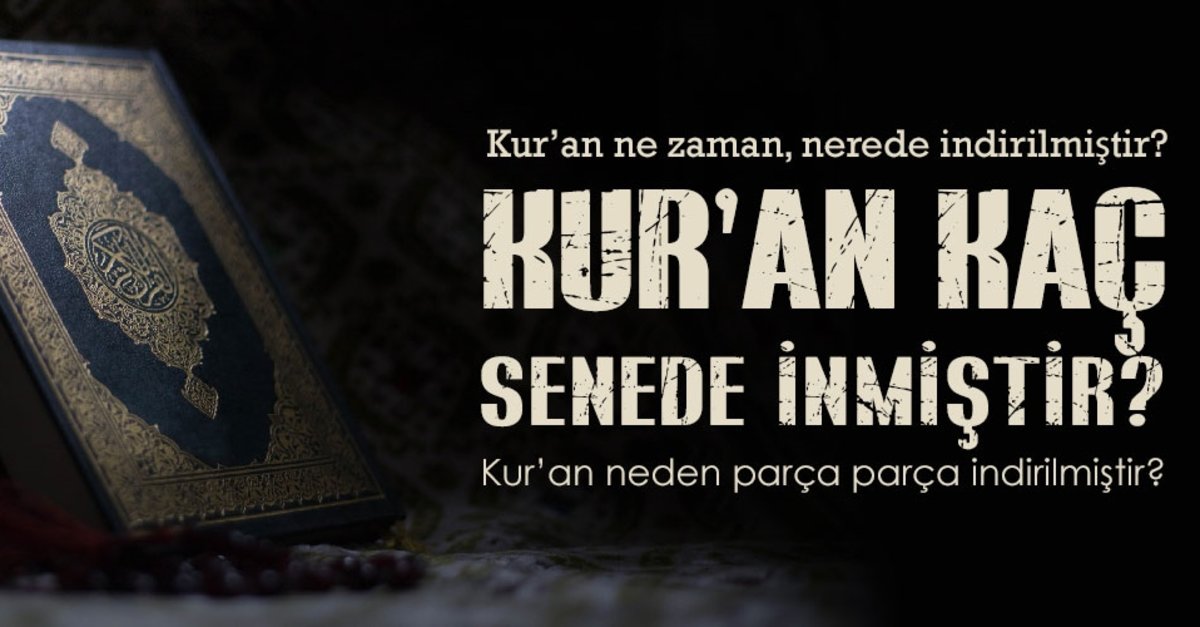 kuran kac senede inmistir kuran neden parca parca indirilmistir kuran ne zaman nerede indirilmistir fikriyat