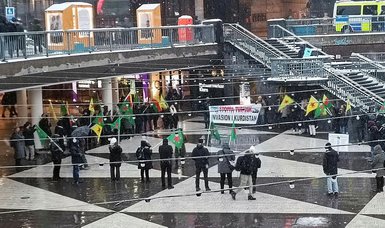 PKK supporters hold demonstration in Swedish capital Stockholm