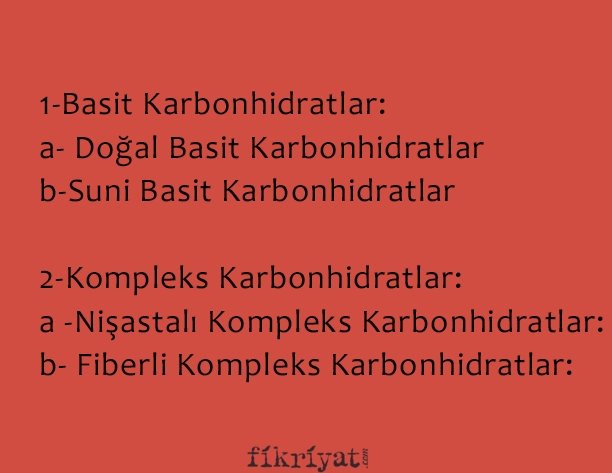 KARBONHİDRAT İÇEREN YİYECEKLER NELERDİR?