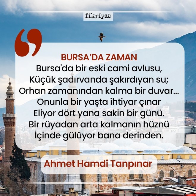 BURSA’DA ZAMAN- AHMET HAMDİ TANPINAR