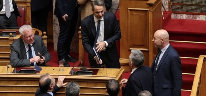 GREEK PM MITSOTAKIS WINS NO-CONFIDENCE VOTE OVER WIRETAPPING SCANDAL
