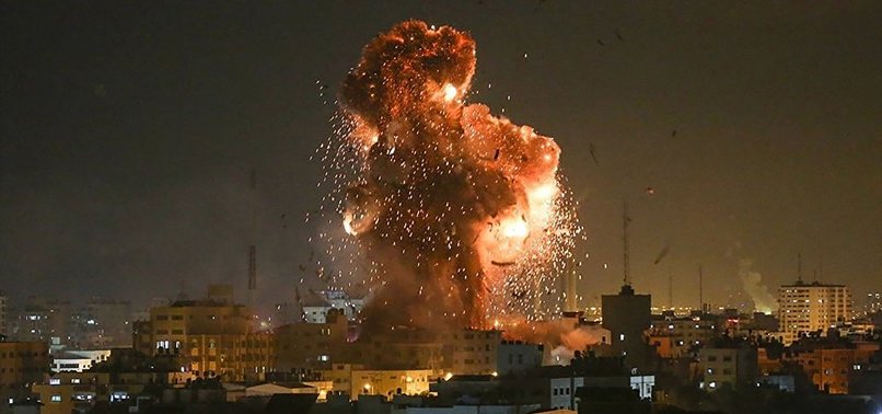 ISRAELS WARPLANE BOMBS OBSERVATION POST IN GAZA
