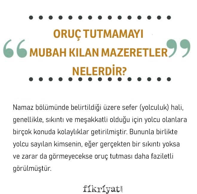 ORUÇ TUTMANIN YASAK OLDUĞU GÜNLER VAR MIDIR?