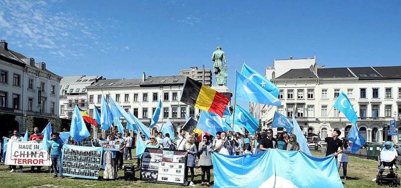 UIGHUR TURKS STAGE ANTI-CHINA PROTEST IN BRUSSELS