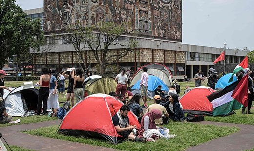 Pro-Palestinian students camp out at Mexico’s largest university