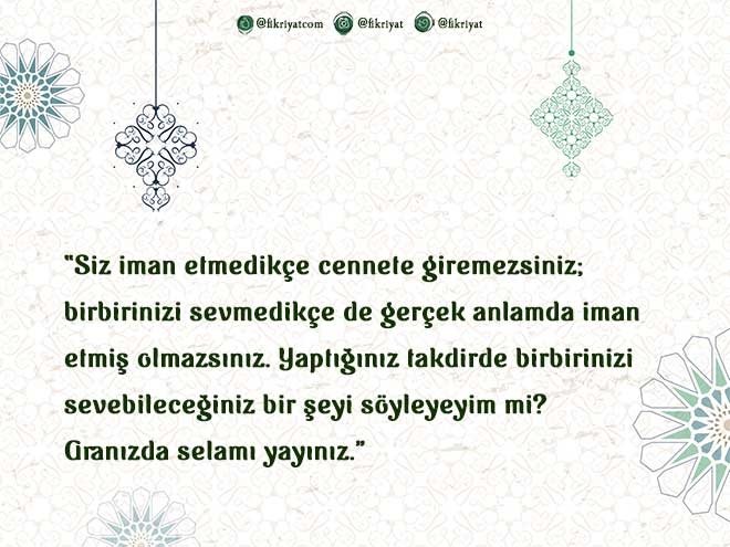 Selamı teşvik eden hadis-i şerifler