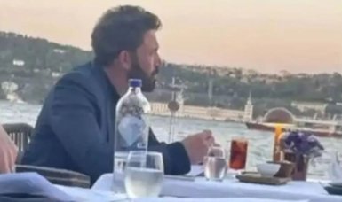 Hollywood star Ben Affleck who is self-professed lover of Istanbul enjoys a leisurely dinner on Bosphorus