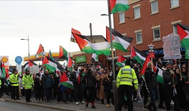 Pro-Palestine march held in British city of Manchester