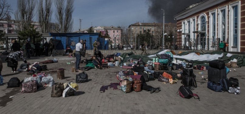 Russian rocket attacks on railway station in east Ukraine used by evacuees leave dozens dead