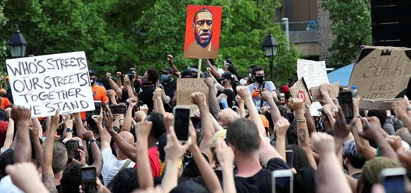 PROTESTERS STAGE RALLY IN NEW YORK CITY TO MARK 3RD ANNIVERSARY OF GEORGE FLOYD’S KILLING