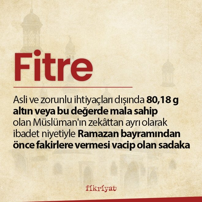 FİTRE NE DEMEK?