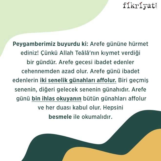 Arefe günü 1000 ihlas okumanın fazileti