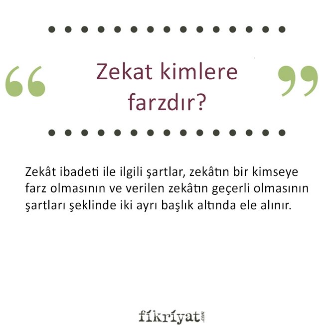 ZEKAT KİMLERE FARZDIR?