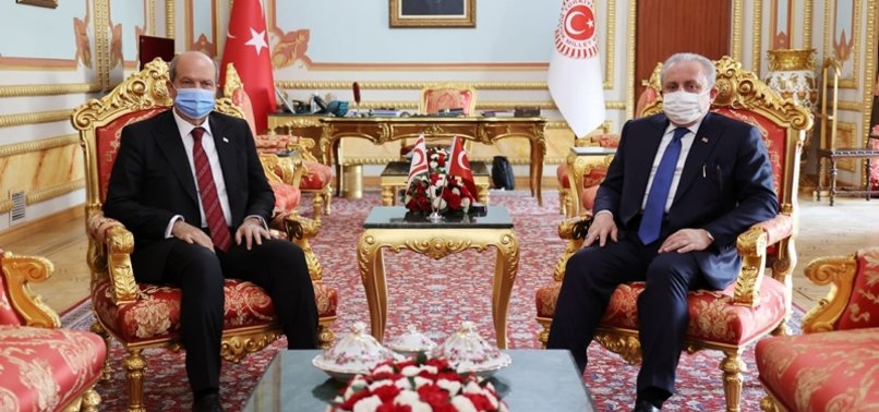 TURKISH PARLIAMENT HEAD MEETS TURKISH CYPRIOT PRESIDENT