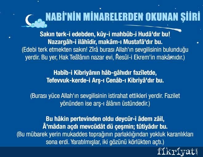 NABİ’NİN MİNARELERDEN OKUNAN ŞİİRİ