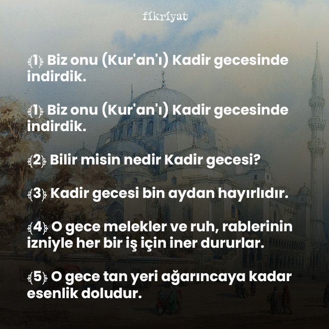 KADİR SURESİ