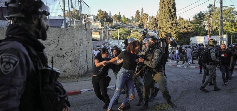ISRAELI FORCES ATTACK PALESTINIAN PROTESTERS IN SHEIKH JARRAH WITH STUN GRENADES