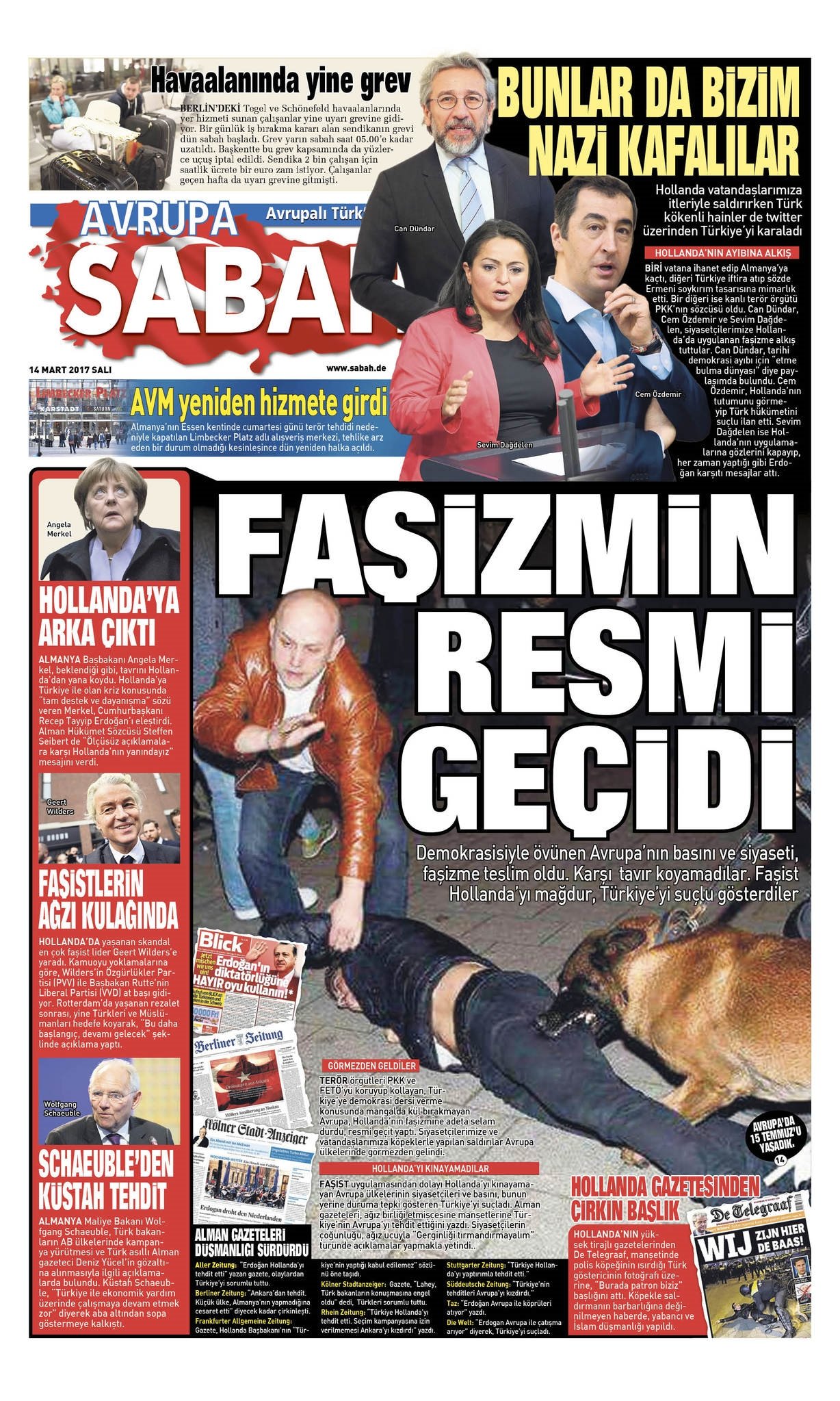 İşte Merkel yönetimini rahatsız eden SABAH AVRUPA manşetleri