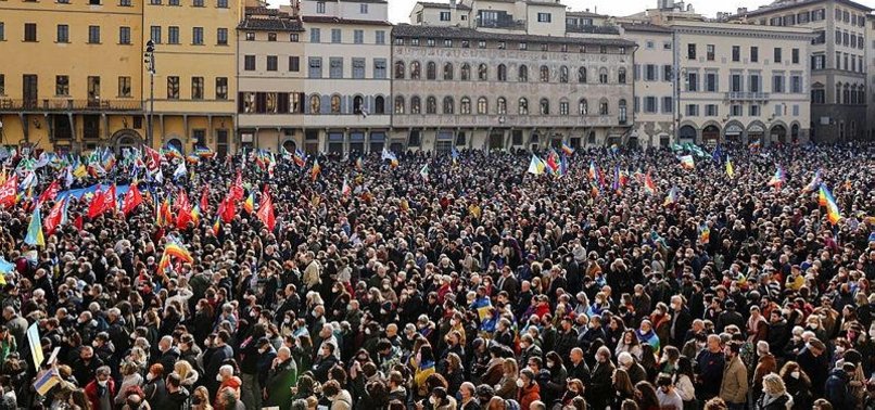 THOUSANDS RALLY IN ITALIAN CITY OF FLORENCE TO PROTEST RUSSIA-UKRAINE WAR