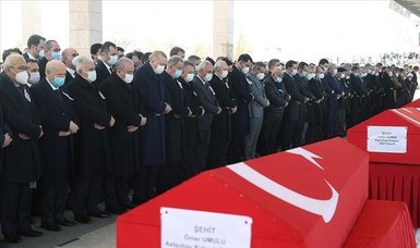 State ceremony held for martyrs from crash in Turkey