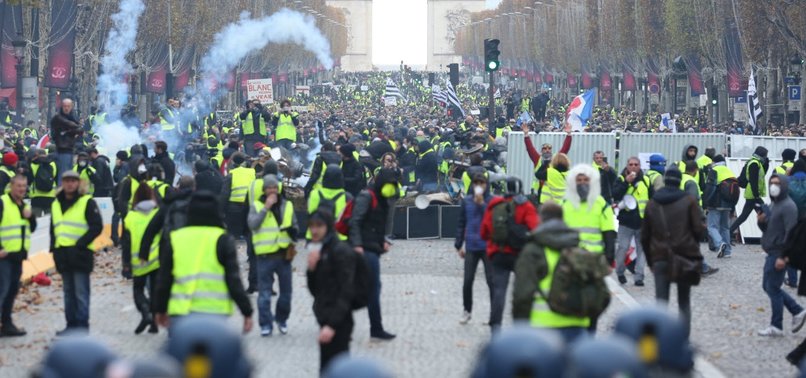 FRENCH PROTESTERS ANGRY OVER FUEL TAXES CLASH WITH POLICE