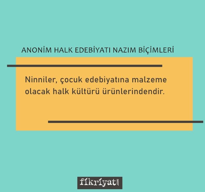 NİNNİ NEDİR? NİNNİ ÖRNEĞİ