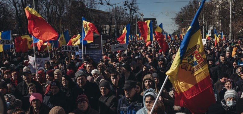 ANTI-GOVERNMENT PROTEST IN MOLDOVA DRAWS THOUSANDS