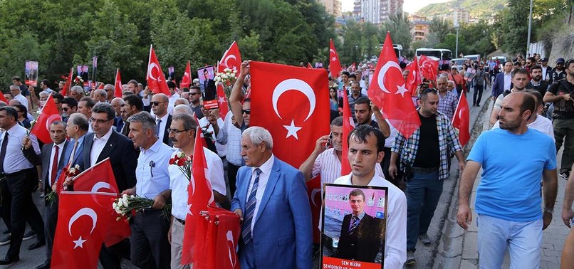 HUNDREDS CONDEMN THE PKK MURDER OF TEACHER IN TUNCELI MARCH