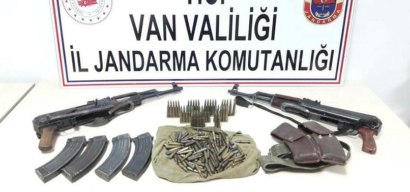 WEAPONS AND AMMUNITION BELONGING TO PKK SEIZED IN TURKEYS VAN