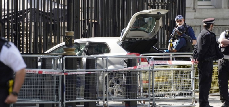 1 ARRESTED AFTER CAR CRASHES INTO DOWNING STREET GATES IN LONDON