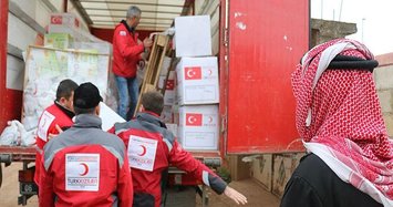 Turkish aid agencies distribute food to Afrin civilians