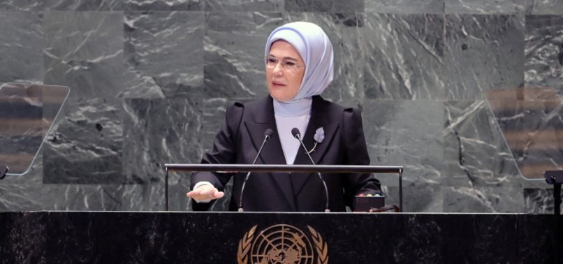 IN UN ADDRESS, TURKISH FIRST LADY CALLS FOR FAIR SYSTEM ON CLIMATE PROBLEMS