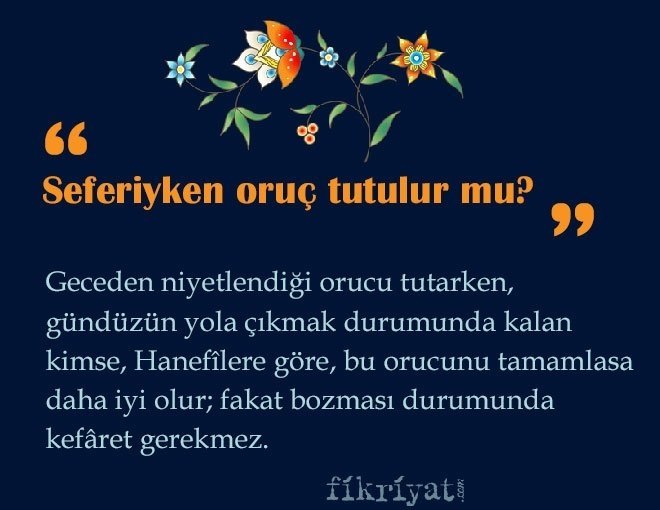 Seferiyken oruç tutulur mu?