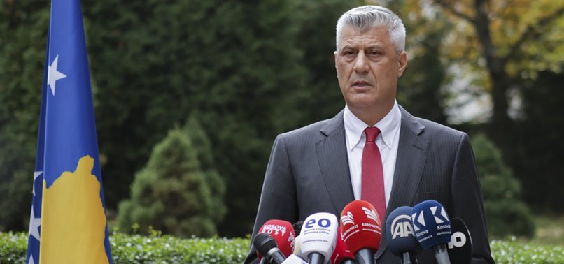 KOSOVO PRESIDENT RESIGNS TO FACE WAR CRIMES CHARGES