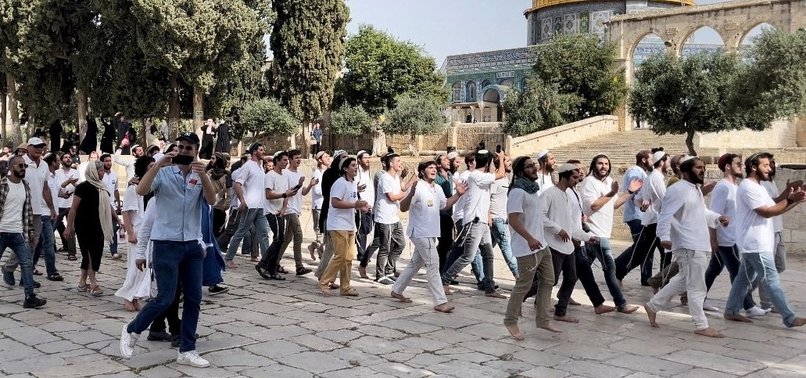 JEWISH SETTLERS FORCIBLY ENTER AL-AQSA MOSQUE AHEAD OF FLAG MARCH