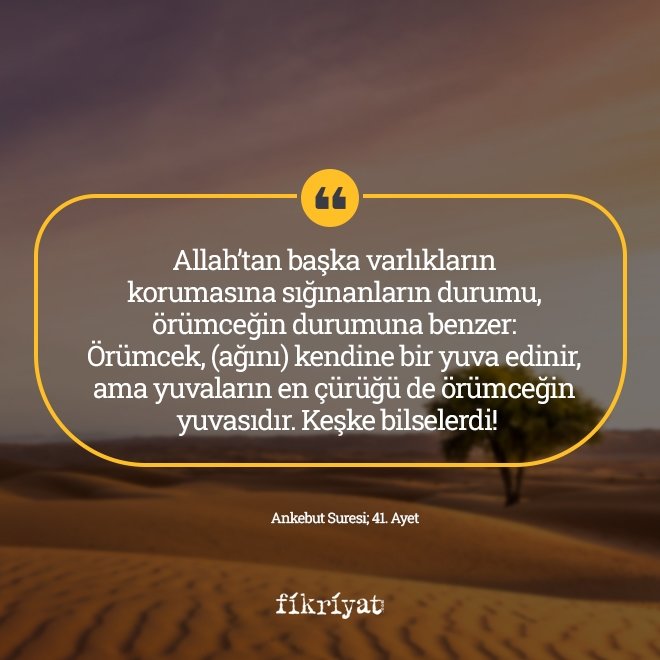 Ankebut Suresi; 41. Ayet