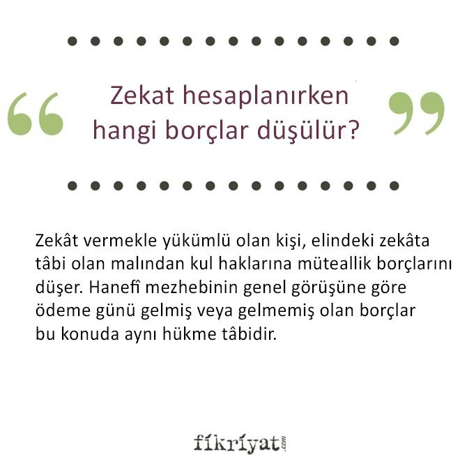 ZEKAT HESAPLANIRKEN HANGİ BORÇLAR DÜŞÜLÜR?