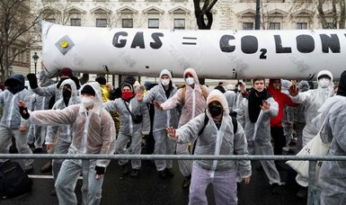 Environmental activists protest at European Gas Conference in Vienna