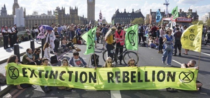 EXTINCTION REBELLION PROTESTS OCCUPY BRIDGES IN LONDON