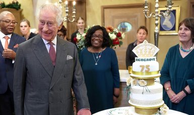 King Charles marks 75th birthday a day early with three-tiered cake