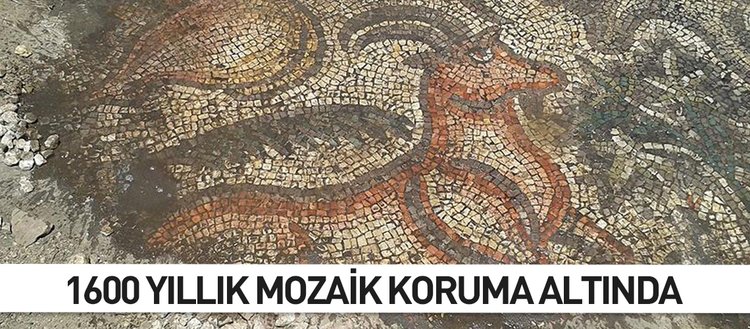 1600 yıllık mozaik koruma altında