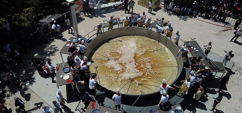 TURKISH CHEFS FRY LIVER IN THE WORLDS BIGGEST PAN TO SET GUINNESS RECORD