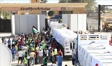 2nd aid convoy enters into Gaza through Egyptian Rafah crossing
