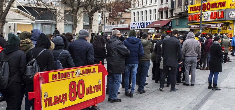HUNDREDS FLOCK TO LUCKY VENDOR IN ISTANBUL FOR LOTTERY TICKET