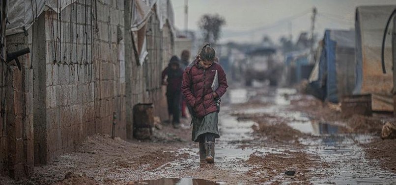 DISPLACED SYRIANS IN WAR-TORN IDLIB REGION STRUGGLE IN SEVERE WINTER CONDITIONS