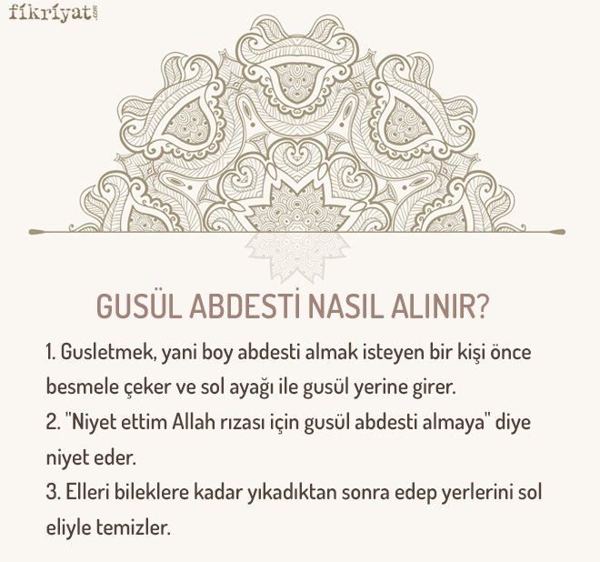 GUSÜL ABDESTİ NASIL ALINIR?