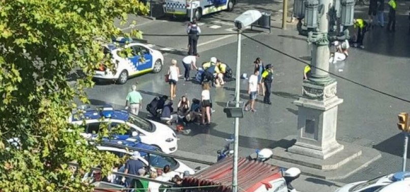 A VAN CRASHES INTO CROWDS OF PEDESTRIANS IN BARCELONA