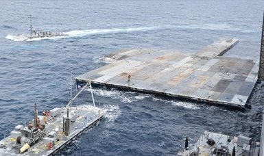 US floating pier in Gaza 'reattached to beach' after being dismantled