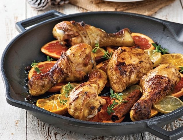 Baharat Soslu ve Narenciyeli Tavuk