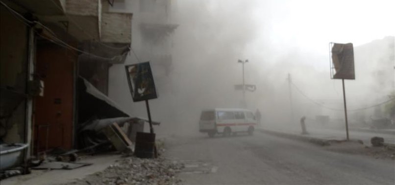 SYRIA REGIME HITS DAMASCUS SUBURB, KILLING 3 CIVILIANS